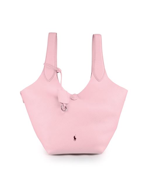 Borsa Tote in pelle rosa con ricamo Polo Pony POLO RALPH LAUREN | 428938031006